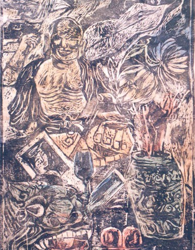 title Lifetime 50x80cm year 1987 wood-engraving by Xuan Chieu - web