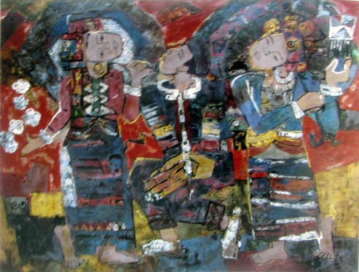 spring in Thai mountain village 60x80cm lacquer 09 (sold)