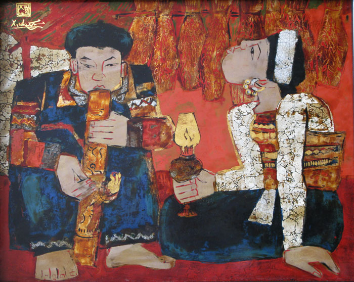 to smoke Lao 60x80cm lacquer 06(sold)